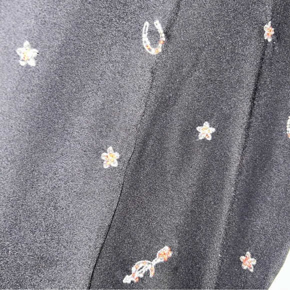 French Connection Black Top with Red Embroidery - Picture 2 of 4